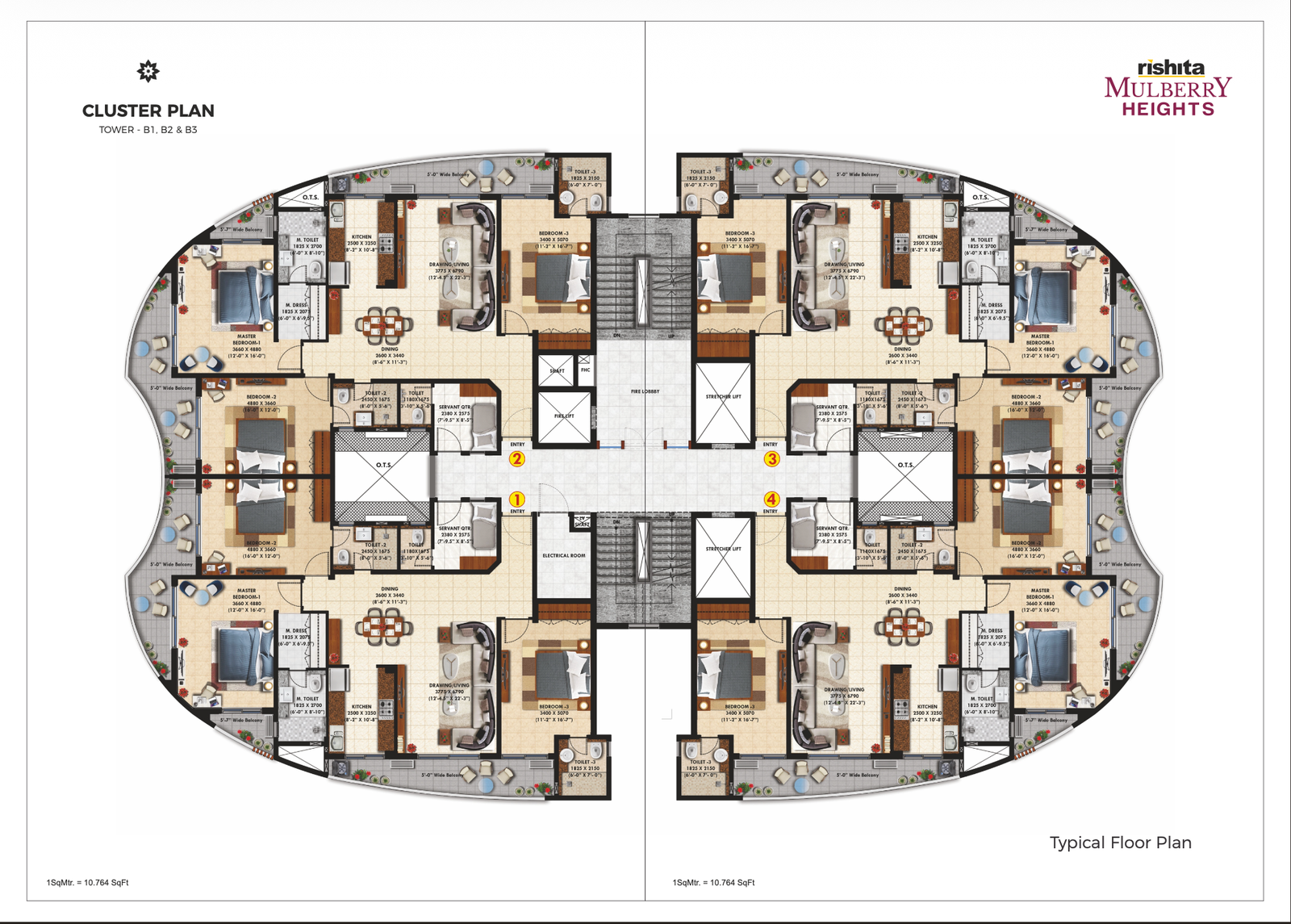 CLuster Plan Tower B1,B2 & B3 Floor Plan