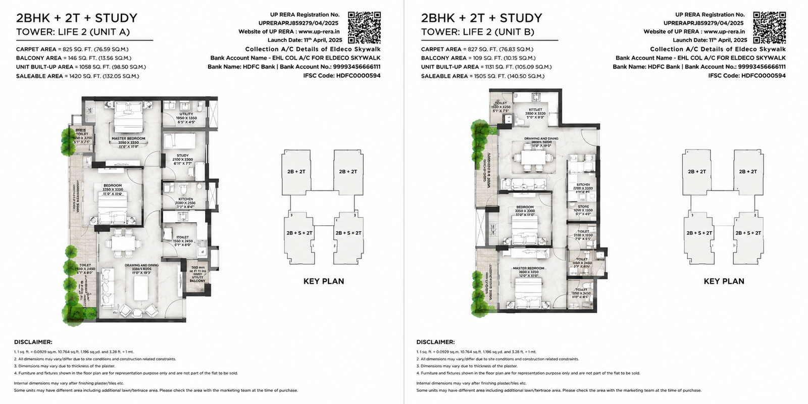 2 BHK + 2T & 2 BHK +2T Floor Plan